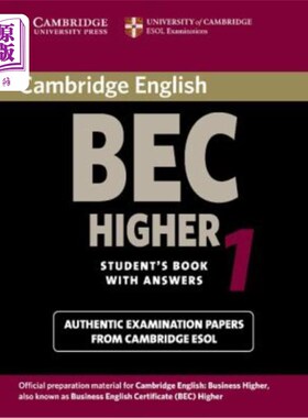 海外直订Cambridge Bec Higher 1: Examination Papers from University of Cambridge ESOL Exa 剑桥BEC高等1：剑桥大学考试