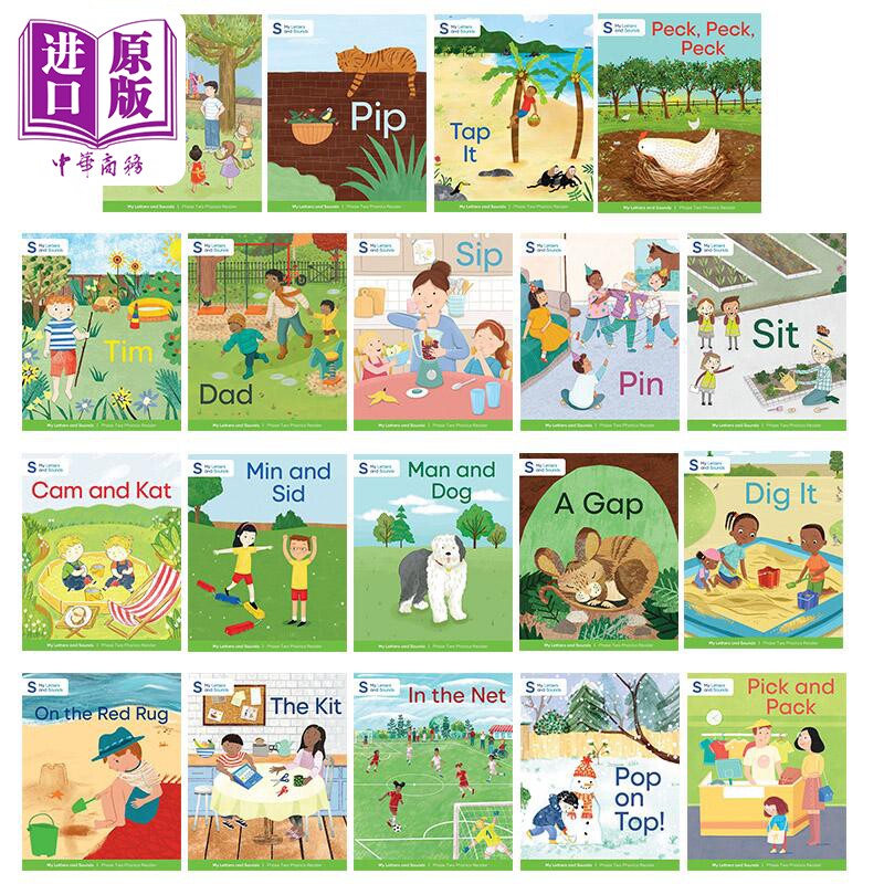 英文原版我的字母和声音 自然拼读读物一阶Pink A套装19本 4-5岁My Letters and Sounds Phonics Phase Two Pink A【中商原版