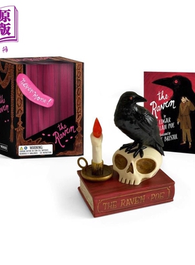 爱伦坡乌鸦小塑像 The Raven Talking Figurine 英文原版 Edgar Allan Poe 会读爱伦坡诗歌的乌鸦摆件 趣味礼品【中商原版】