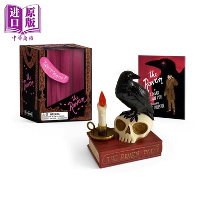 爱伦坡乌鸦小塑像 The Raven Talking Figurine 英文原版 Edgar Allan Poe 会读爱伦坡诗歌的乌鸦摆件 趣味礼品【中商原版】