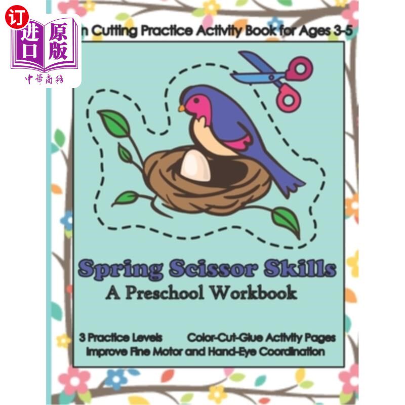 海外直订Spring Scissor Skills: A Workbook for Preschoolers 弹簧剪刀技能:学龄前儿童学习手册