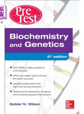 海外直订医药图书Biochemistry and Genetics Pretest Self-Assessment and Review 5/E 生物化学与遗传学预测试自我评估与回