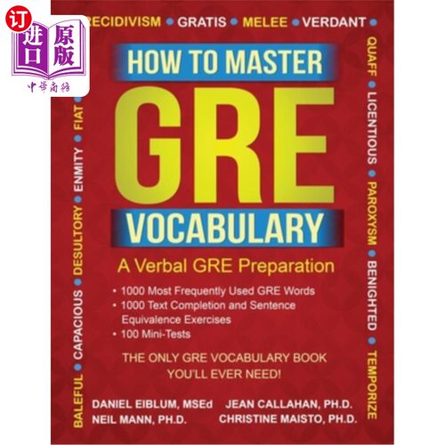 海外直订How to Master GRE Vocabulary: A Verbal GRE Preparation 如何掌握GRE词汇:GRE口语备考