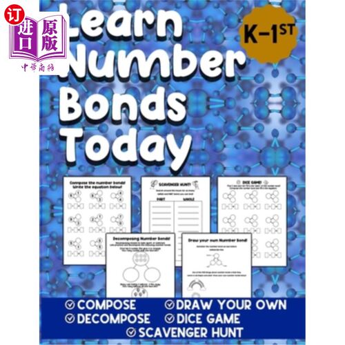 海外直订Learn Number Bonds Today: Addition and Subtraction Workbook For Kindergarten - F 今天学习数字键:加减法练习