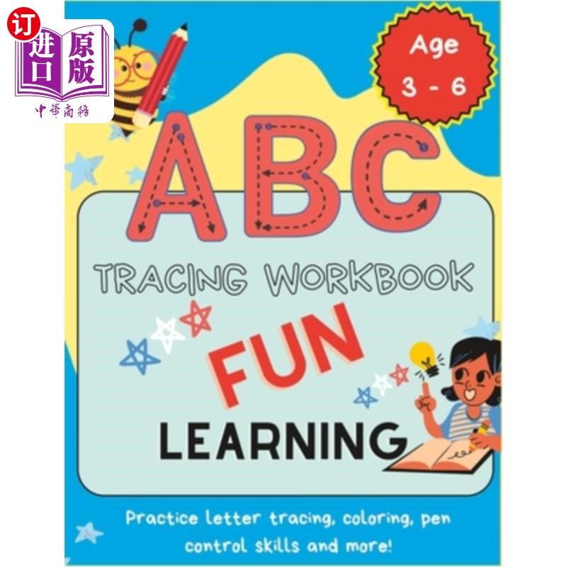海外直订My First ABC Tracing Books: Fun Activities for Alphabet Tracing, Word Forming, C 我的第一本ABC描画书：有趣