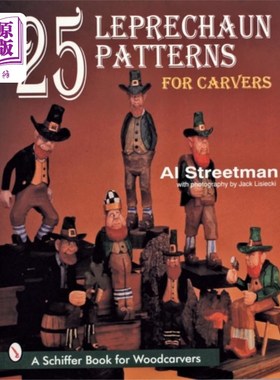 海外直订25 Leprechaun Patterns for Carvers 雕刻师用的25个小妖精图案