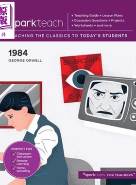 现货 Sparkteach系列 1984 英文原版 Sparkteach 1984 Sparknotes 乔治 奥威尔 经典文学【中商原版】