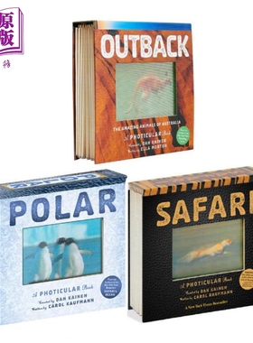 预售 会动的3D图片书3册 草原 陆地 极地 英文原版 Outback Polar Safari 光与影视觉书 纽约时报畅销书 进口读物【中商原版】