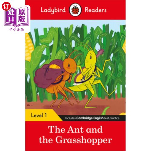 海外直订The Ant and the Grasshopper - Ladybird Readers Level 1 蚂蚁和蚱蜢-瓢虫读者1级