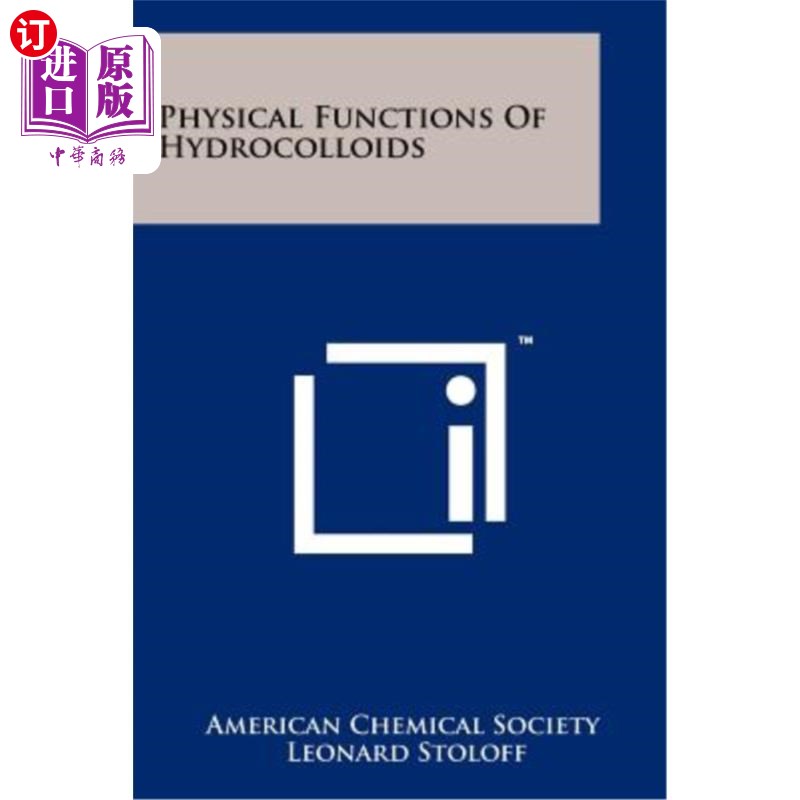海外直订Physical Functions of Hydrocolloids 水胶体的物理功能