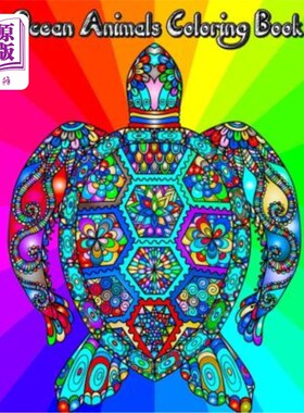 海外直订Ocean Animals Coloring Book: for Adults, Teenagers, Kids & Everyone