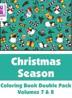 海外直订Christmas Season Coloring Book Double Pack (Volumes 7 & 8) 圣诞填色书(七、八册)