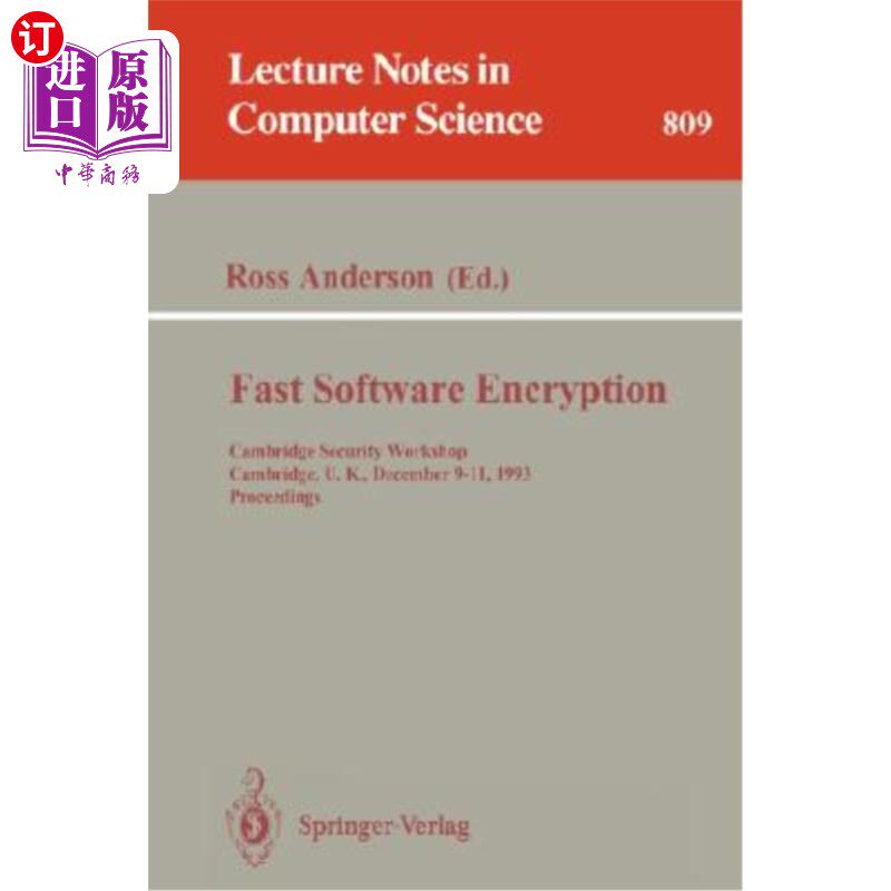 海外直订Fast Software Encryption: Cambridge Security Workshop, Cambridge, U.K., December 快速软件加密：剑桥安全研讨
