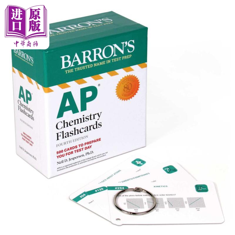 现货 AP Chemistry Flashcards Fourth Edition 巴朗AP化学考试学习闪卡 第四版 英文原版学习闪卡 自学备考教辅图书【中商原版】