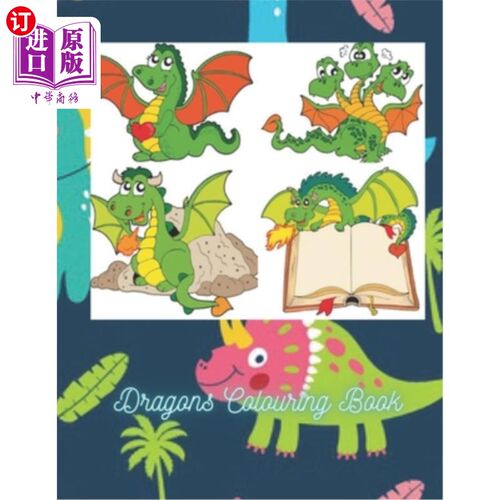海外直订Dragons Colouring Book 龙色彩的书