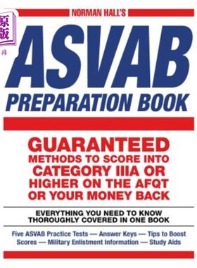 海外直订Norman Hall's ASVAB Preparation Book: Everything You Need to Know Thoroughly Cov 诺曼·霍尔的ASVA