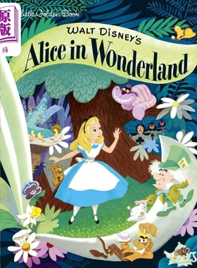 小金书 爱丽丝梦游仙境Little Golden Book Disney Classic Walt Disneys Alice in Wonderland 英文原版儿童读物【中商原版?