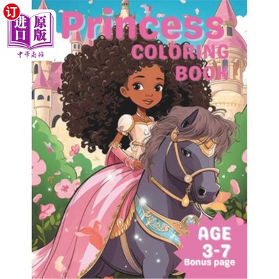 海外直订Princess Coloring book: Fun multicultural fairy tale princess Coloring pages for 公主涂色书：有趣的多元文化
