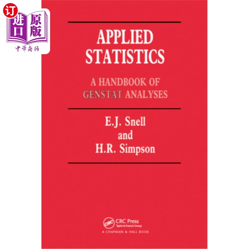海外直订Applied Statistics: Handbook of Genstat Analysis 应用统计学:Genstat分析手册