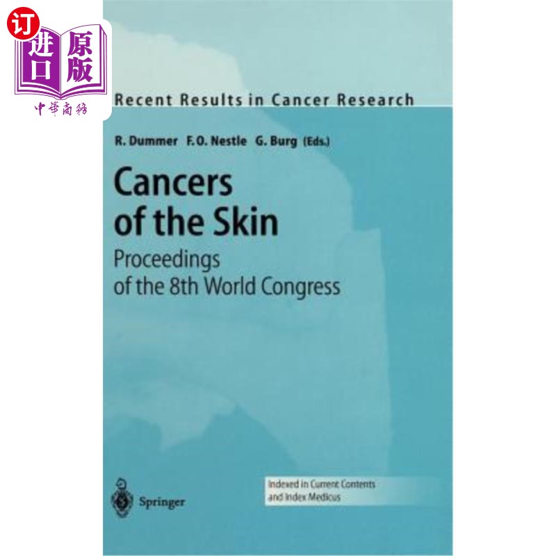 海外直订医药图书Cancers of the Skin: Proceedings of the 8th World Congress 皮肤癌:第八届世界大会论文集