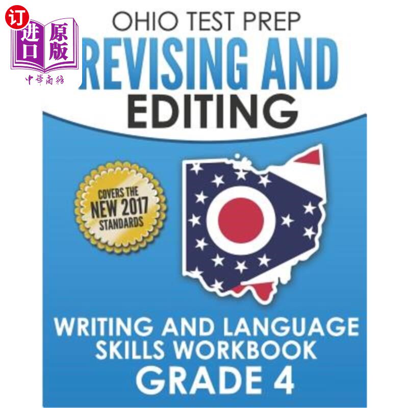海外直订Ohio Test Prep Revising and Editing Grade 4: Writing and Language Skills Workboo 俄亥俄州备考修订和编辑四年