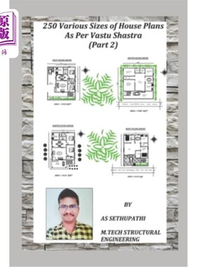 海外直订250 Various Sizes of House Plans As Per Vastu Shastra: (Part 2) 根据Vastu Shastra的250种不同尺寸的房屋平面