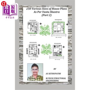 House Per Various 根据Vastu 房屋平面 海外直订250 Plans Sizes Shastra Vastu 250种不同尺寸 Part