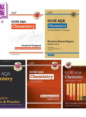 英国原版CGP GCSE Chemistry AQA 化学系列 复习指南/考试练习册/知识提纲/模拟考试卷/复习题卡/10分钟测试【中商原版】