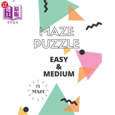 海外直订Maze Puzzle Activity Book with 75 Maze 有75个迷宫的迷宫益智活动手册