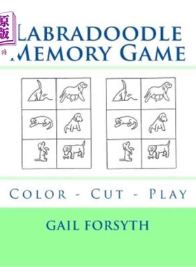海外直订Labradoodle Memory Game: Color - Cut - Play 拉布拉多记忆游戏：彩色剪彩