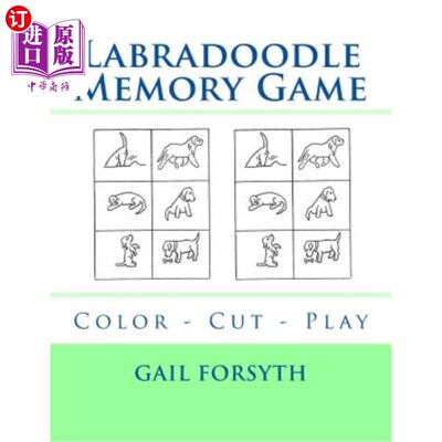 海外直订Labradoodle Memory Game: Color - Cut - Play 拉布拉多记忆游戏：彩色剪彩