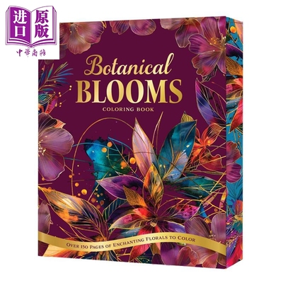 预售 植物花卉涂色书 超过 150 页迷人的花卉图案等你来涂色 英文原版 Botanical Blooms Coloring Book【中商原版】