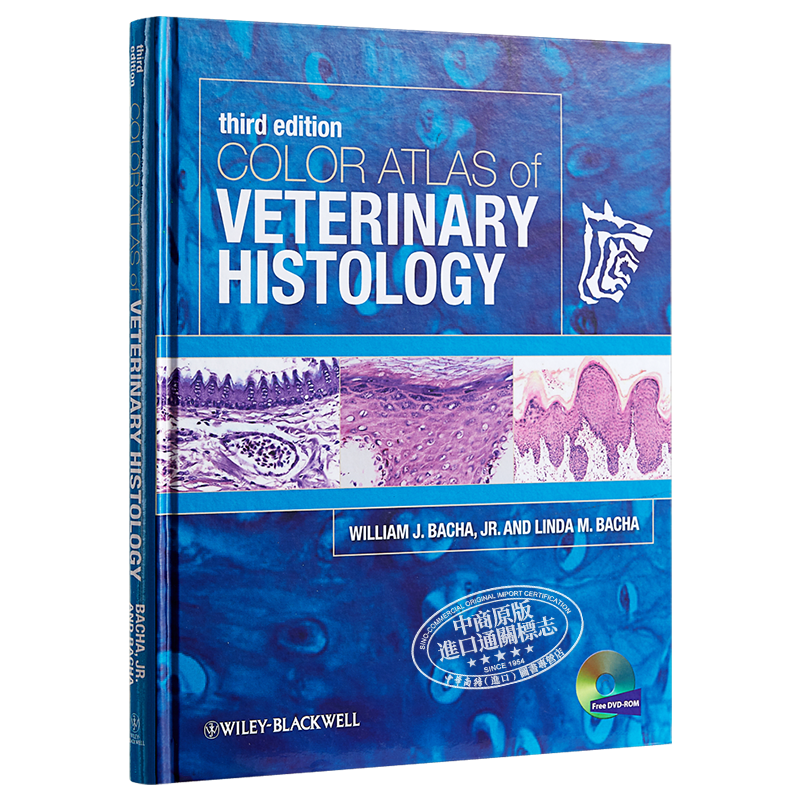 现货 Color Atlas Of Veterinary Histology 第3版 兽医组织学彩色图谱 英文原版 William J. Bacha Jr.【中商原版】