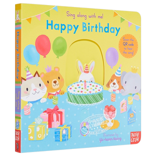 现货 Sing Along With Me! 跟我唱系列 生日快乐 纸板书 英文原版 机关操作书 英语低幼韵律启蒙书 0-3岁 进口图书【中商原版】