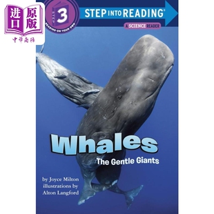 百科 儿童绘本 中商? Step 兰登阅读进阶3:温柔 The 分级阅读 Gentle Whales 鲸鱼 Giants Reading 英文原版 into