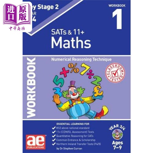 现货 KS2数学三年级练习册1 数字推理技巧 英文原版 KS2 Maths Year 3/4 Workbook 1 Numerical Reasoning Technique【中商原版】