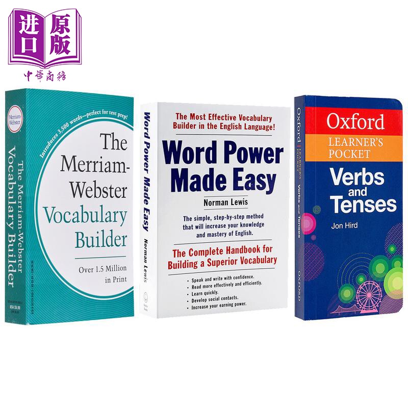 英语工具书3册 英文原版牛津袖珍英语动词和时态Oxford 单词的力量Word Power Made Easy 麦林韦氏字根词典【中商原版】