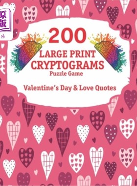 海外直订200 Large Print Cryptograms: Cryptogram Puzzle Book With 200 Cryptoquotes about  200大印刷密码:密