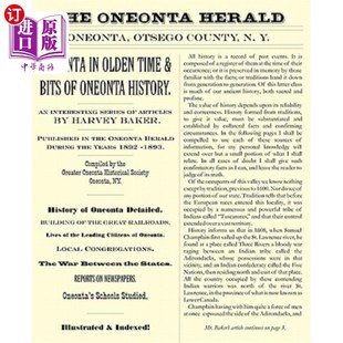 Time 海外直訂Oneonta Articl Series Bits Oneonta History Interesting Oneonta在古老 Olden