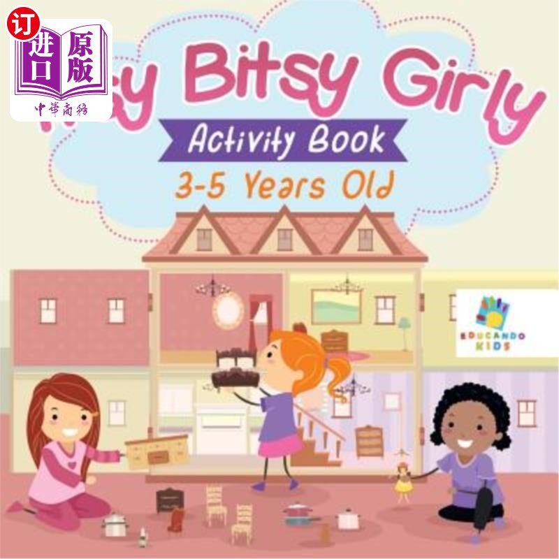 海外直订Itsy Bitsy Girly Activity Book 3-5 Years Old 3-5岁的小女孩活动书