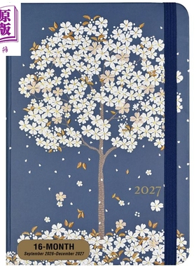 预售 Peter Pauper Press 精致复古笔记本 落樱周计划本 日记本手账本高颜值记事本 英文原版 Falling Blossoms Weekly Planne