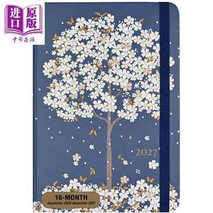 预售 Peter Pauper Press 精致复古笔记本 落樱周计划本 日记本手账本高颜值记事本 英文原版 Falling Blossoms Weekly Planne