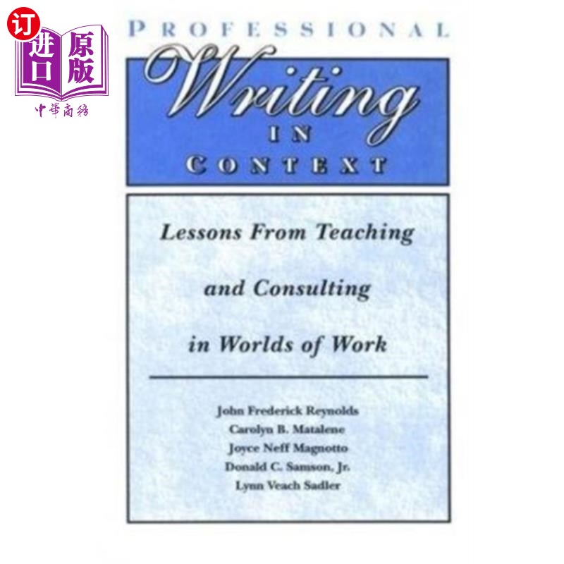 海外直订Professional Writing in Context 语境中的专业写作