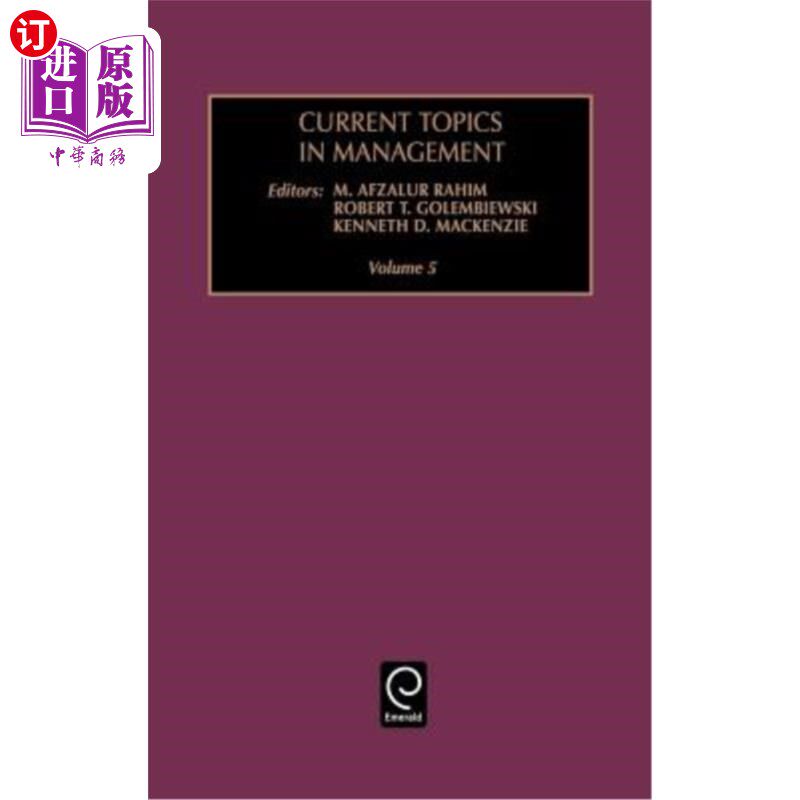 海外直订Current Topics in Management 管理学的当前主题