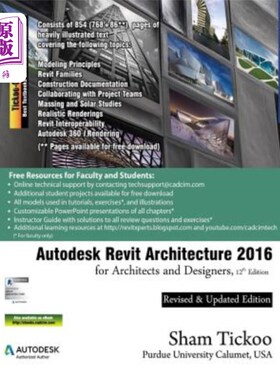 海外直订Autodesk Revit Architecture 2016 for Architects and Designers, 12th Edition Autodesk Revit