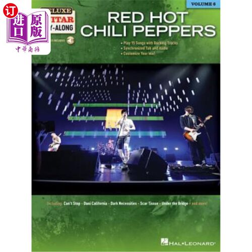 海外直订Red Hot Chili Peppers: Deluxe Guitar Play-Along Volume 6