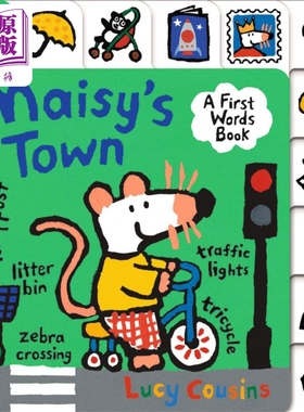 Maisy's Town Tabbed Board Book 小鼠波波异形书 城市 英文原版 儿童绘本 动物故事 Lucy Cousins 3-6岁【中商原版】