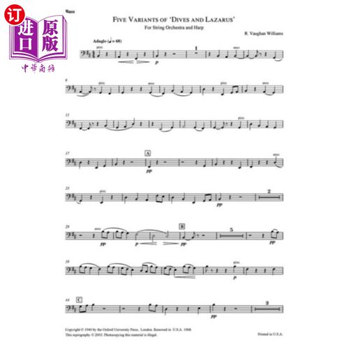 海外直订Five Variants on 'Dives and Lazarus' 《潜水与拉撒路》的五个变体