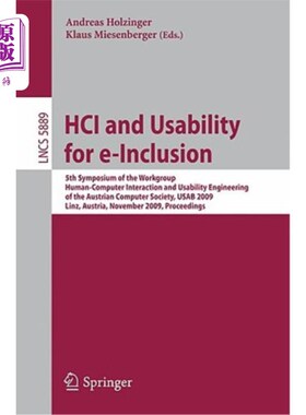 海外直订HCI and Usability for e-Inclusion HCI与电子包容的可用性