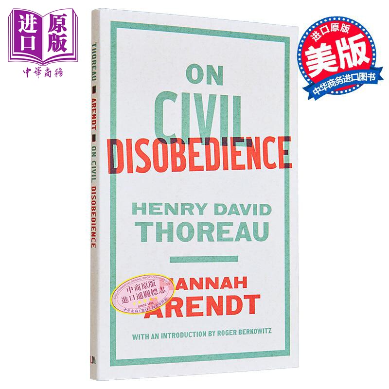 预售 论公民的不服从 梭罗和汉娜阿伦特 On Civil Disobedience 英文原版 Hannah Arendt Henry David Thoreau【中商原版】